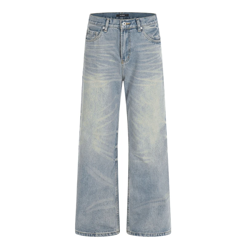 

Cleanfit Straight Leg A-Line Denim Jeans Men Women Ice Blue Water Wa Casual Comfortable Spring Autumn Season Jeans