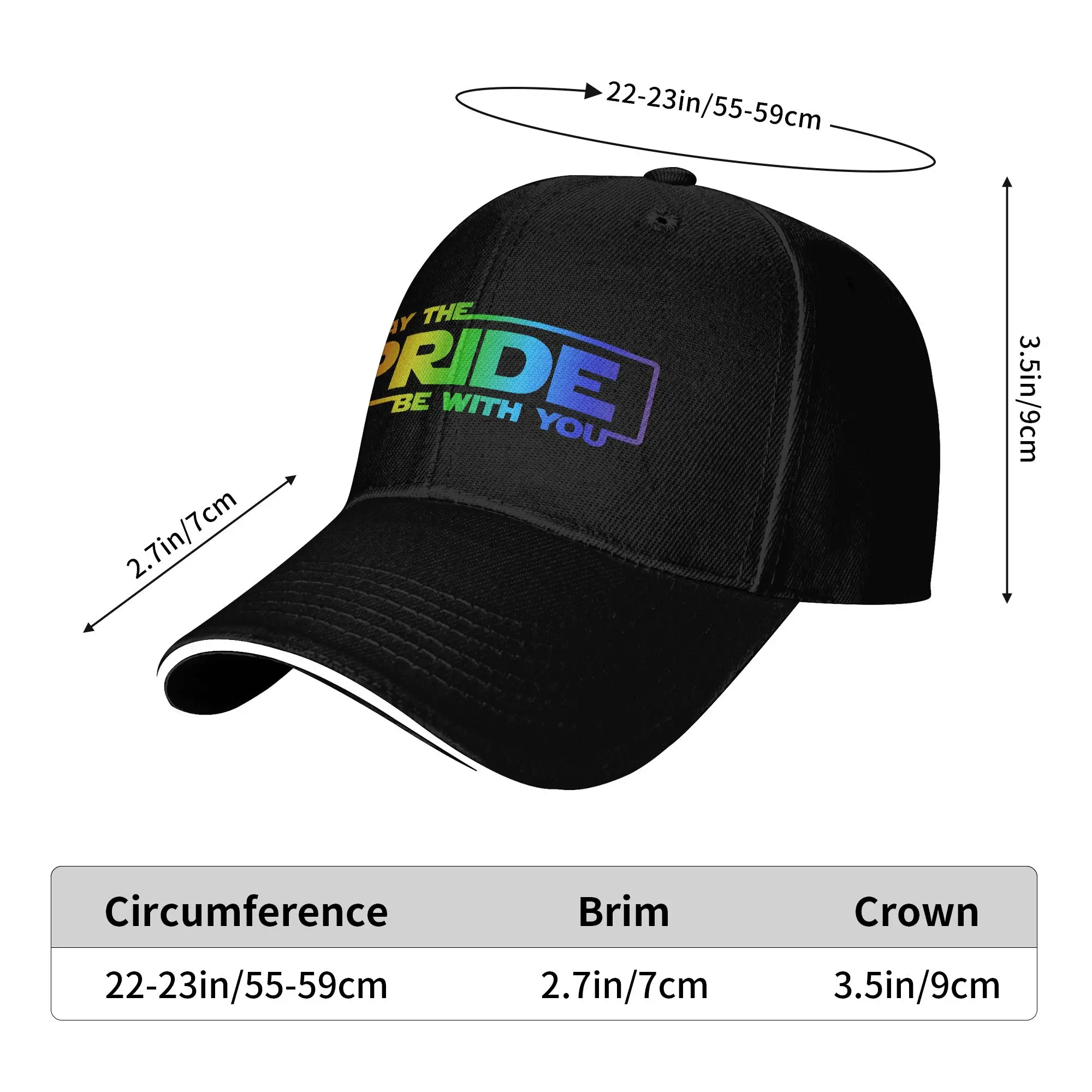 Pride LGBT Ally May The Pride Be with You Rainbow Baseball Cap Couple Custom Logo Trucker Hat Hunting Camping Snapback Cap Gift