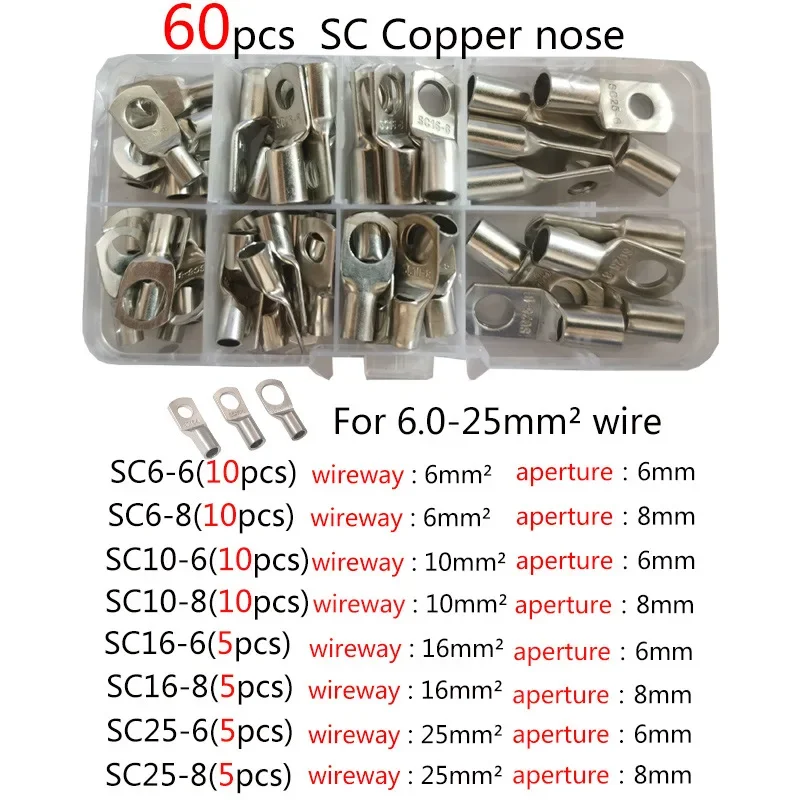 HX-50B Cable Lug Crimping Tool for Heavy Duty Wire Lugs,Battery Terminal,Copper Lugs AWG 8-1/0 with 60pcs Copper Ring Terminals