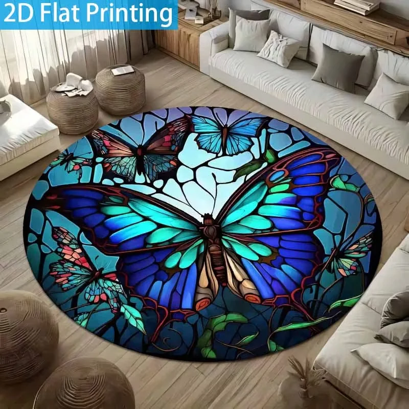 Commercial Window Printing - سجادة دائرية بتصميم فني من الزجاج
