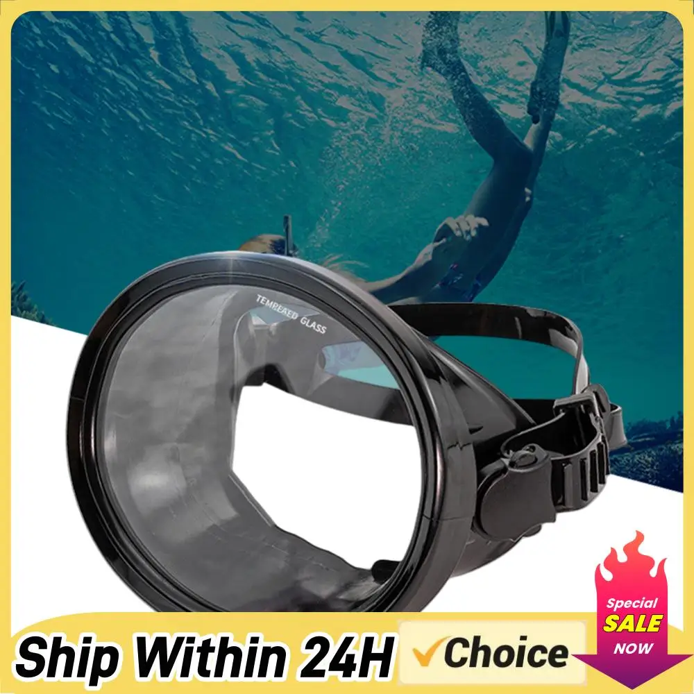 

Oval Diving Mask Single Lens Scuba Mask Tempered Glass Lens Freediving Water Mask Anti-Fog Adjustable for Swimming Snorkeling