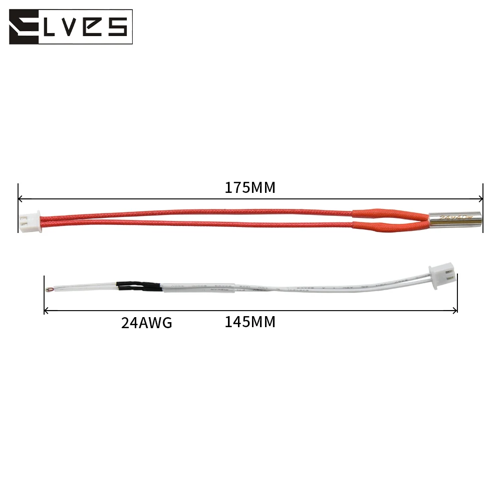 ELVES Riscaldatore a cartuccia 12V/24V 40W + Kit termistore NTC3950 per stampante 3D I3 Mega, Chiron, 4max pro, Predator V5Hotend