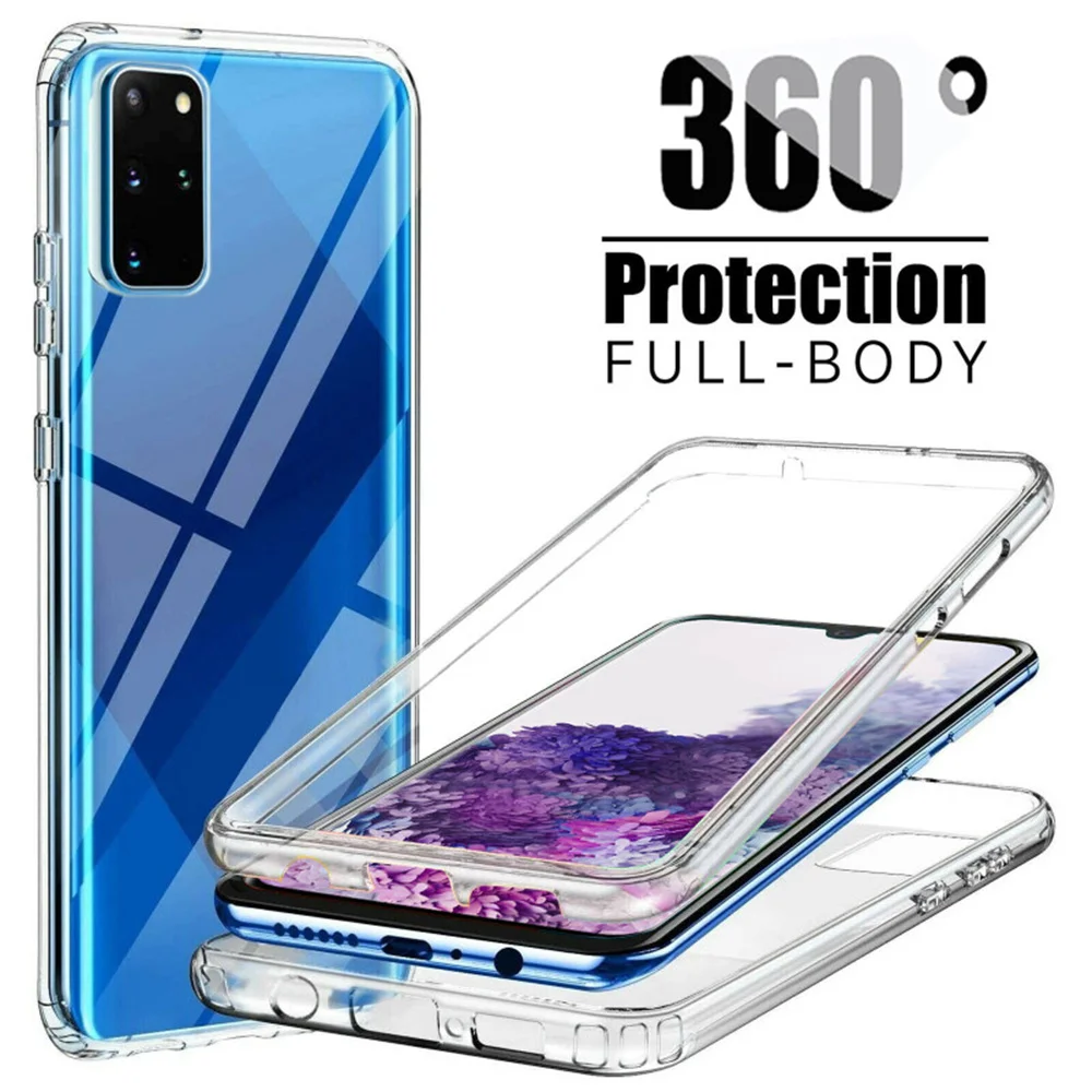 360 Full Body Protection Transparent Phone Case For Samsung S24 S23 Ultra S22 Plus S21 FE 5G Shockproof PC TPU Front Clear Cover