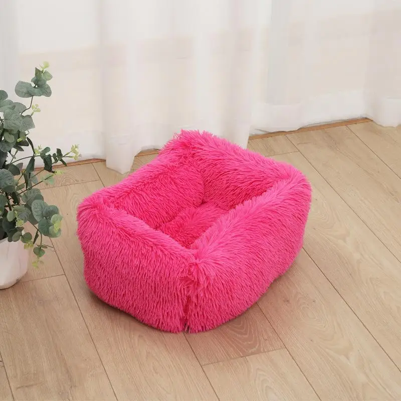 Long-haired Nest Deep Sleep Doghouse Cat Nest Warm Dog Mat Square Nest Autumn And Winter Nest Mat Cat Mattress Mat