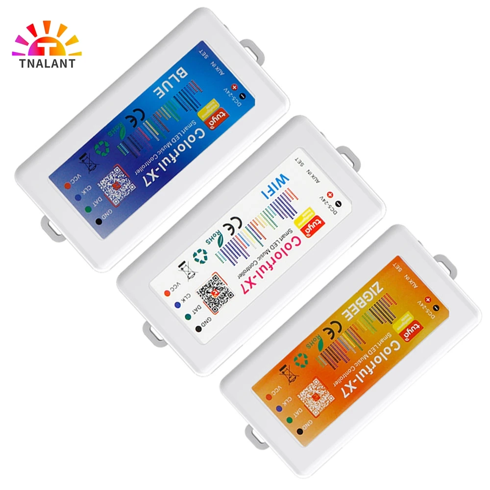 

Bluetooth/WIFI/Zigbee Colorful-X7 Smart LED Music Controller Rhythm Sync Pixels Lighting For WS2812B WS2811 WS2815 WS2801 Strip