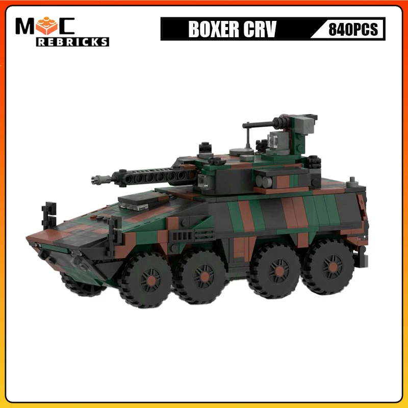 Military Heavy Tank BOXE CRV Panzer Building Blocks Assembly Army Weapons Bricks Model Children Puzzle DIY Toy Gifts for Adults