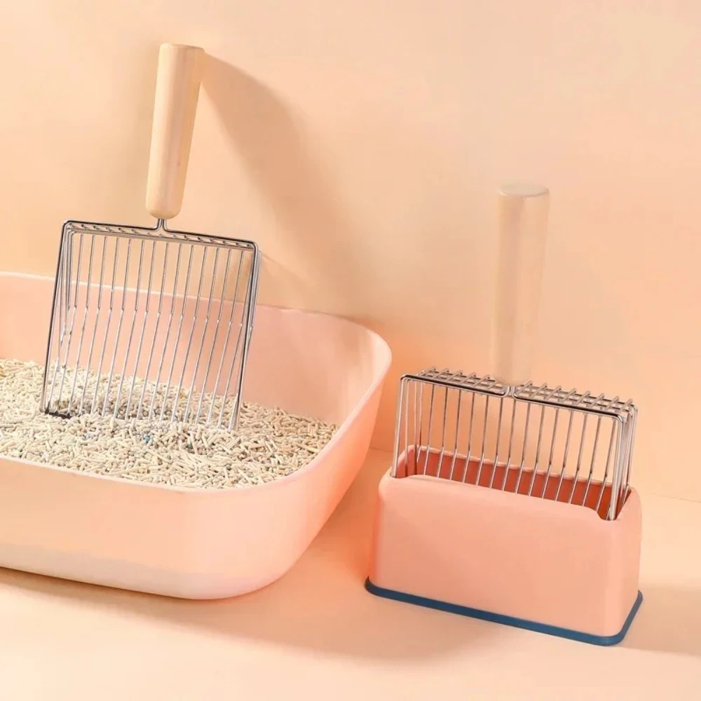 Cat Litter Shovel Set Large Wooden Handle Cat Toilet Cleaning Poop Scoop Tools Pet Cleaning Accessories Supplies_voghion.com