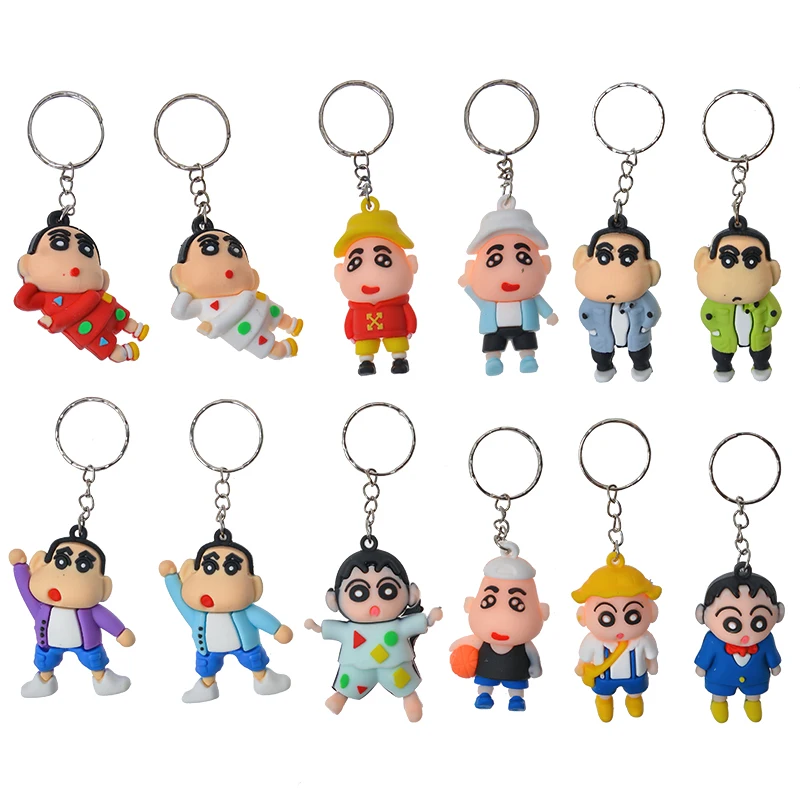 24Pcs/Set Crayon Shin Chan Blind Box Action Figure Model Doll Toy Keychain Decorative Pendant Toy For  Children\'s Christmas Gift