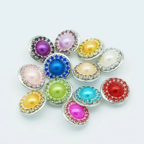 Hot sale 10pcs mixed 18mm Resin faceted shinning snap buttons fit DIY snap bracelet Jewelry wholesale beauty NS0013