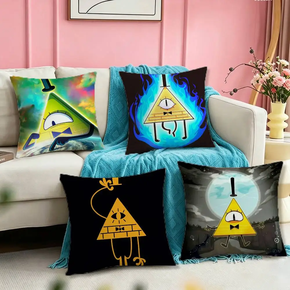 Gravity Falls Bill C-Cipher Square Double-Sided printed Pillow Case Bedroom Bedside Pillow Sofa Cushion Cover