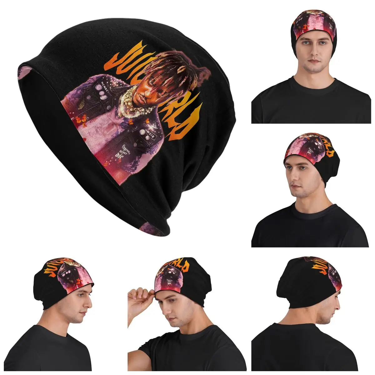 

Juice Wrld Streetwear Warm Knitted Cap Hip Hop Bonnet Hat Autumn Winter Outdoor Beanies Hats for Unisex Adult