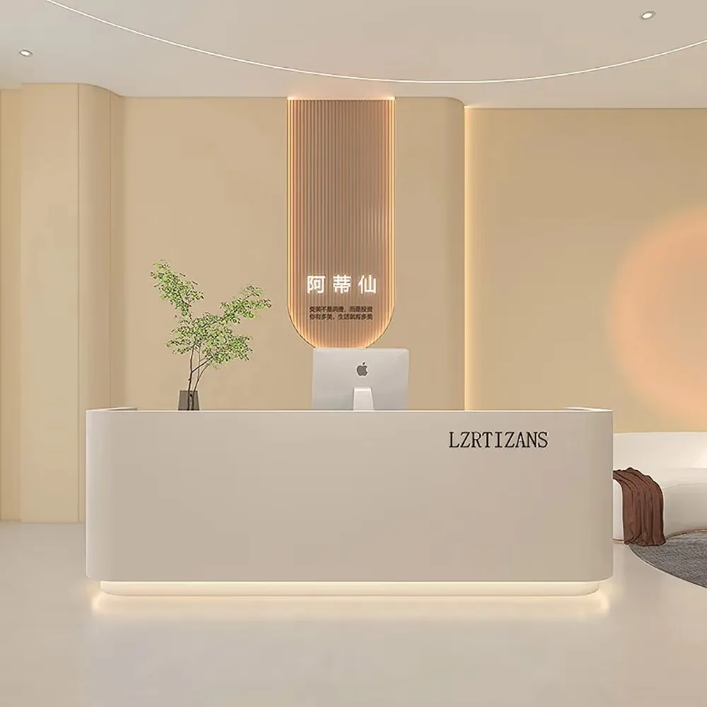 

Fashion ElegantBar Counter Cabinet Elegant Fashion Modern Simple Reception Desks Unique Nordic Mostrador Commercial Furniture