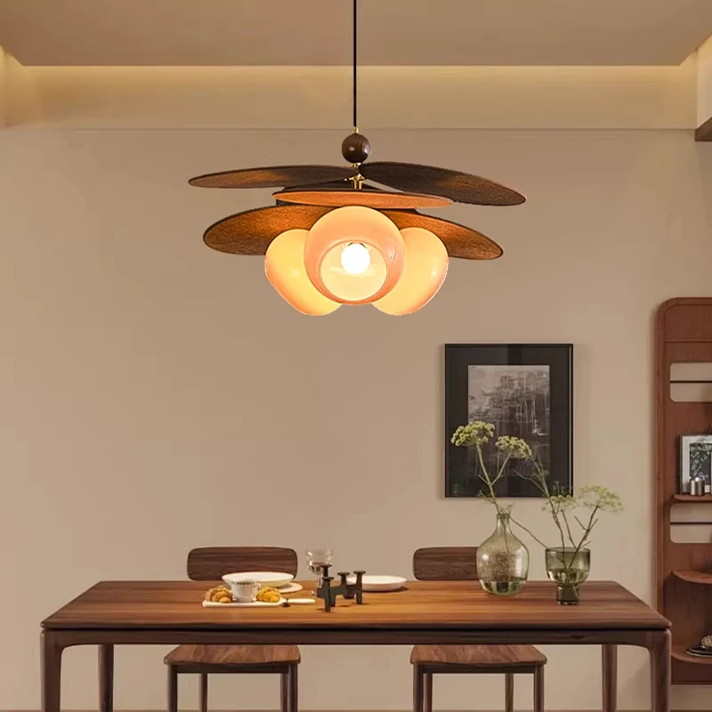 Japanese Retro Magic Bean Glass Led Pendant Lights Dining Room Restaurant Decor Chandeliers Home