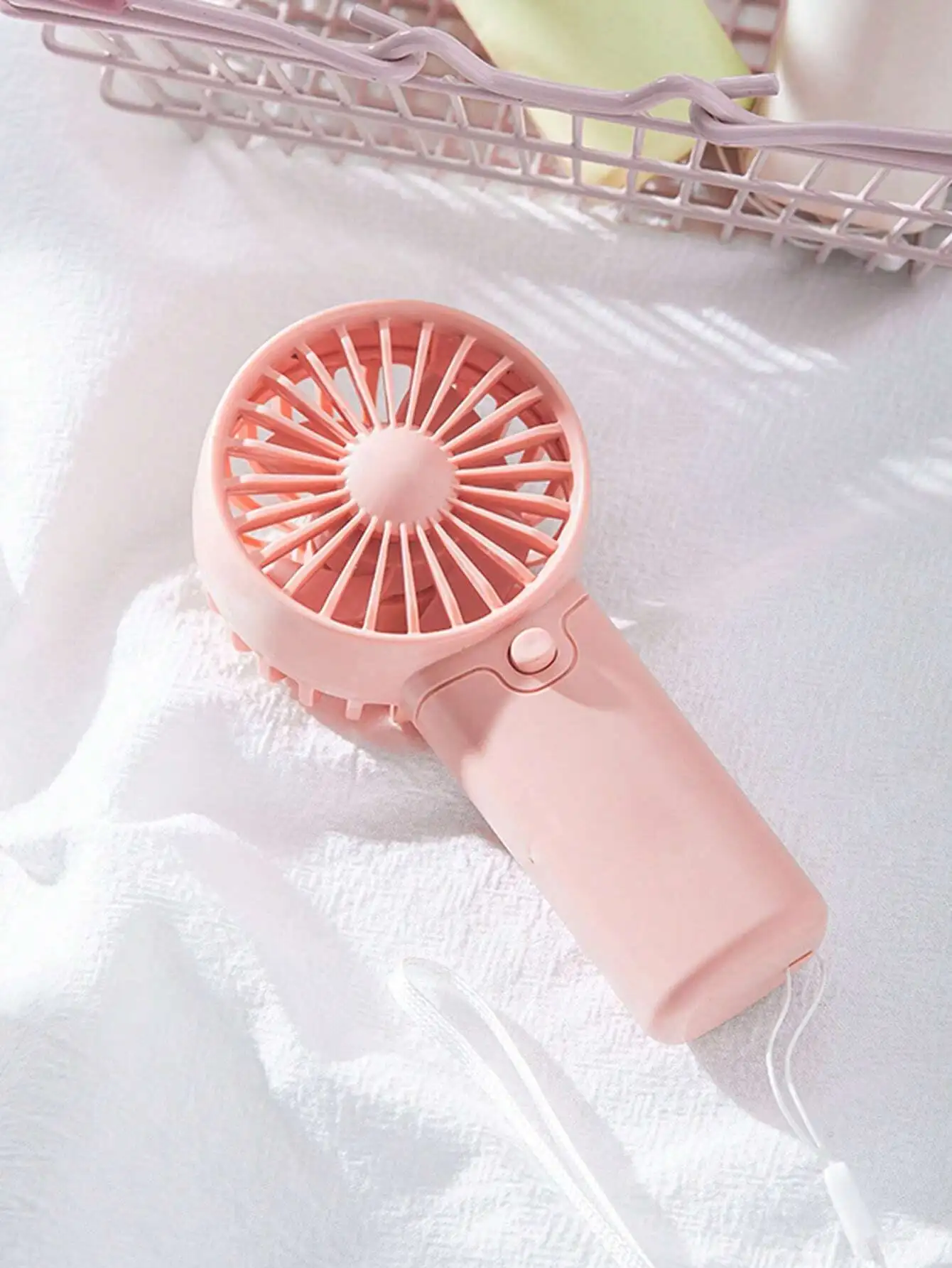 

Portable Handheld Fan Hand Strap Battery Operated Compact Design Easy Carrying Cool Breeze Ideal Travel Companion