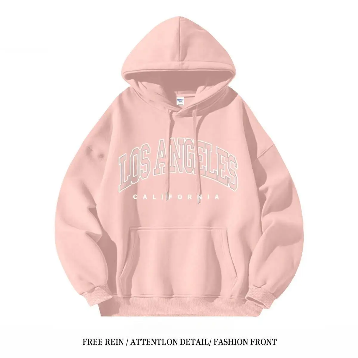 

Плюс флисовая термобелье в американском стиле с простым буквенным принтом и капюшоном, мужская зимняя уличная одежда, шикарные свободные толстовки с карманами на шнурке