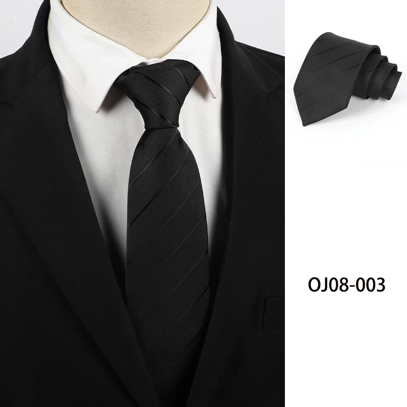 Classic Stripes Necktie Men's Tie 8cm Blue Black Red Neck Ties Fashion Shirt Dress Accessories For Business Formal Wedding Party view 5