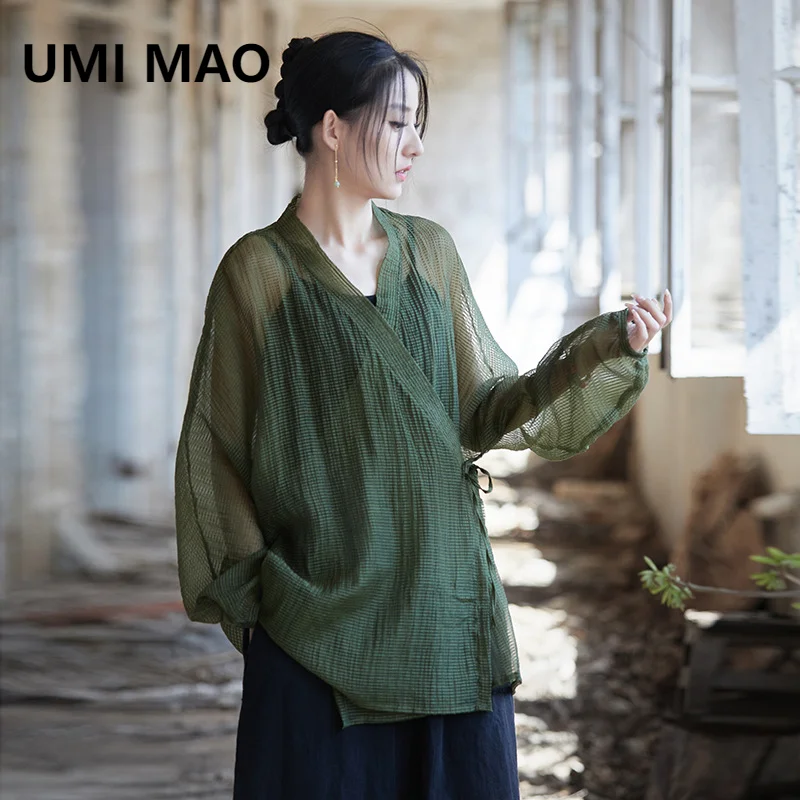 

UMI MAO Summer Coat Women's Clothing Original Top Home Travel Zen Meditation Elegant Cool Women's Sunscreen Cardigan Femme