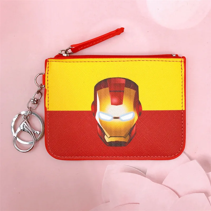 Disney Spiderman Hulk Anime Coin Purse Student Card Bag Star wars Coin Wallet Boys Girls Card Holders Keychains Kids Gifts