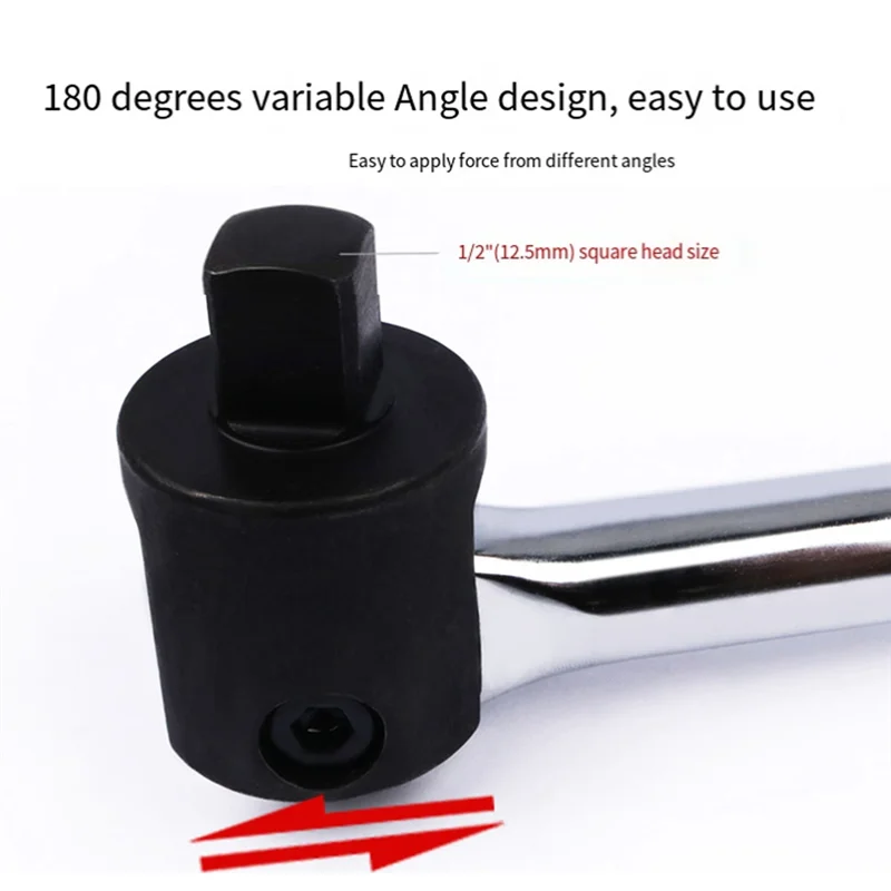 Exquisite-1/2 Breaker Bar 18-Inch Length Rotating Flex Head CR-V Steel Breaker Bar 1/2 Inch Drive