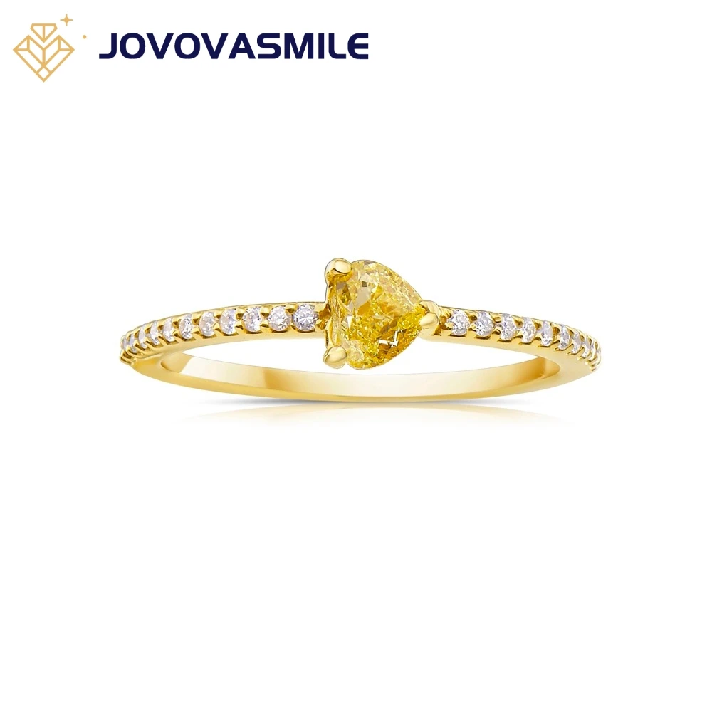 

JOVOVASMILE Lab Diamond Engagement Rings Jewelry Women 0.17 Carat Yellow Diamond Heart Cut Wedding Ring