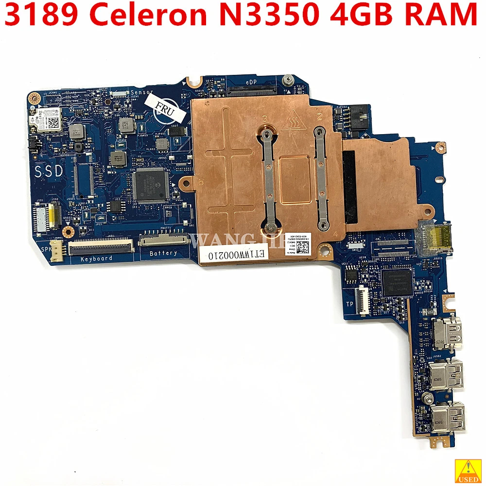 

Материнская плата для ноутбука DELL Latitude 3189 Celeron N3350 CN-0T5JKG 0T5JKG LA-E371P SR2Z7 4 Гб RAM 100% протестирована ОК