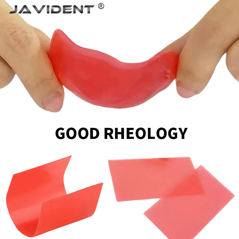 1Box JAVIDENT Dental Kitto Red Wax Sheets Dentist Lab Base Plate  Dentist Auxiliary Consumable Materials Denture Model