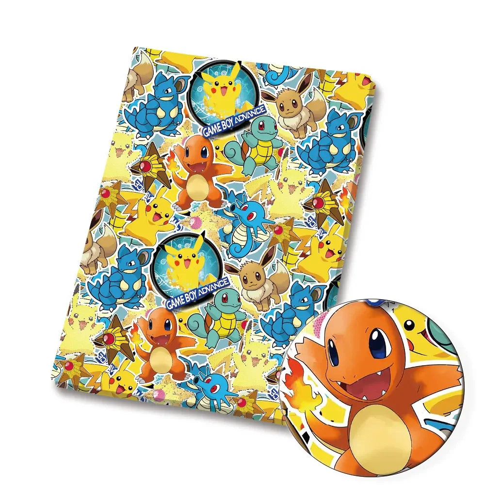 Tissu de dessin animé Pokemon pour enfants, patchwork de couture fait à la main, courtepointe, robe de bébé, feuille de maison, tissu imprimé, 140x50cm