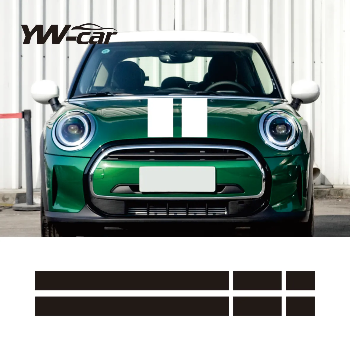 

Black White Red Vinyl Decals Car Bonnet Stripes Hood Sticker Cover For MINI Cooper R50 R53 R56 R55