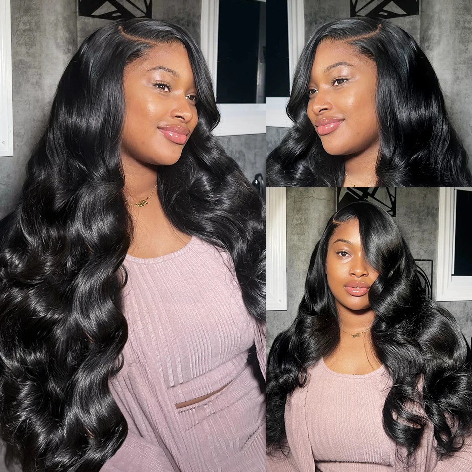 250 Density 13x6 13x4 HD Transparent Body Wave Lace Front Wig Human Hair Brazilian 30 40 42 Inch 360 Lace Frontal Wigs For Women