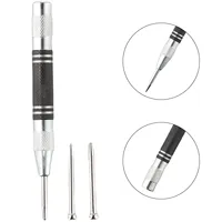Automatic Centre Punch Positioning Center Punch 2pc Needles Adjustable Spring Loaded Metal Wood Glass Drill Tool Hand Tools