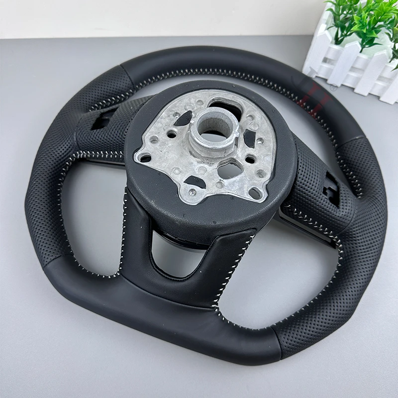 For Audi A3 A4 A5 S3 S4 S5 2017-2022 Full Perforated Semi Perforated Steering Wheel Leather Flat-bottom Steering Wheel Sports