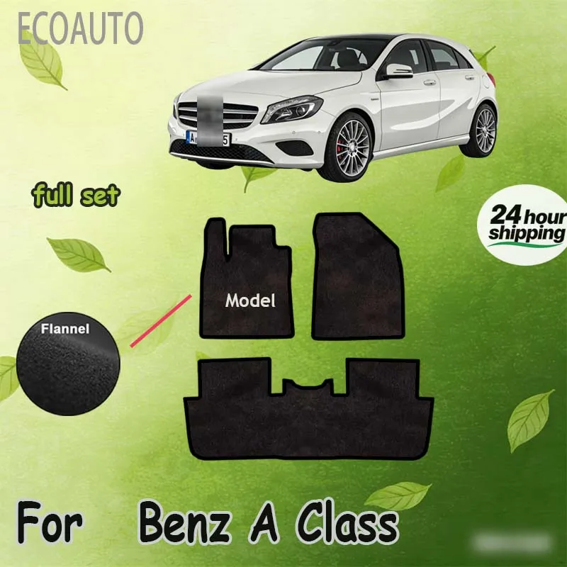 

Velour mats Car Floor Mats For Mercedes Benz A Class W176 2013~2018 Rugs Panel Footpads Carpet Cover Cape Foot Pads