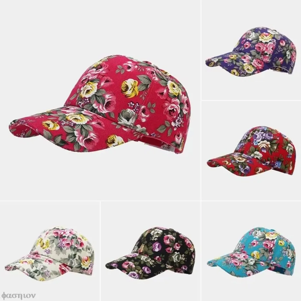 New Fashion Flower Printed Baseball Cap Colorful Sun Protection Hip Hop Gorras Fishing Cap Outdoor Sport Snapback Hat
