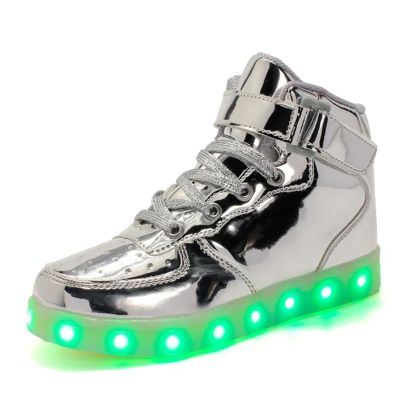 New Year Christmas Gift Led Light Up Shoes For Boys Girs Usb Charging Flashing Luminous Trainers For Festivals Kids  Party Shoes