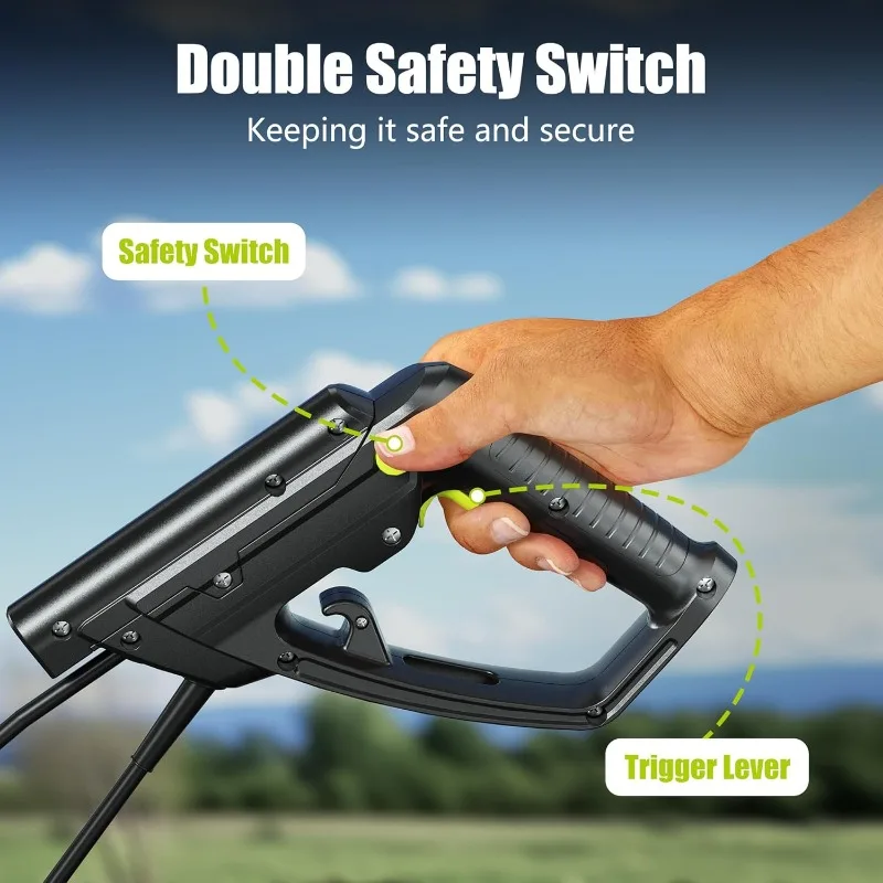 Cultivador elétrico com fio, 15-amp, 18 polegadas de largura, 9 polegadas de profundidade, 24 dentes de aço duráveis, leme de jardinagem com ajuste ajustável