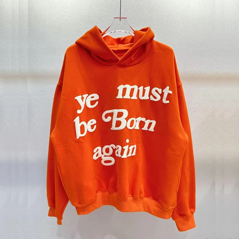 

Autumn And Winter CPFM Orange Sweatshirts Men Woman 1:1 Good Quality Foaming Print Lovers Pullover Hoodies