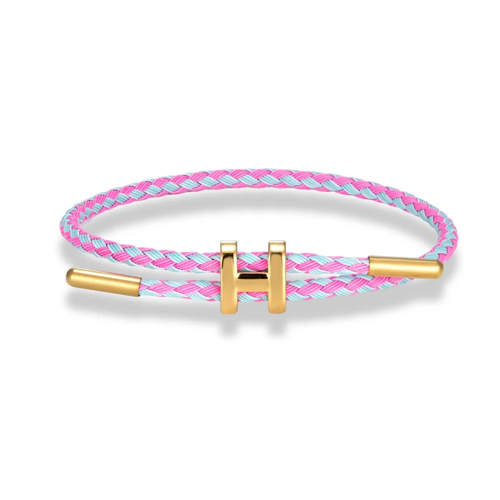 Mehrfarbiges Edelstahl-Drahtseil Verstellbares Armband Wasserdicht Nicht Verblassend Luxuriöser Minimalistischer Paarschmuck Geschenk für Männer Frauen