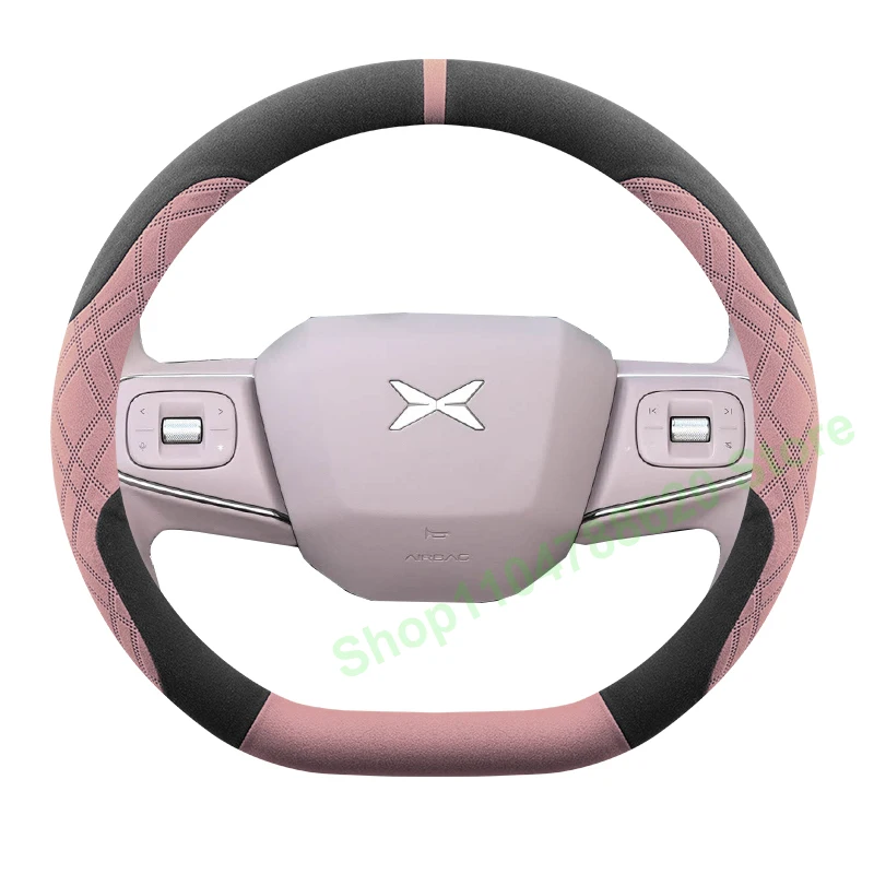 

For XPeng Xiaopeng Monam 03 2024 2025 Car Steering Wheel Cover Suede Sweat-proof Wear-resistant Car Handle Cover Four Seasons