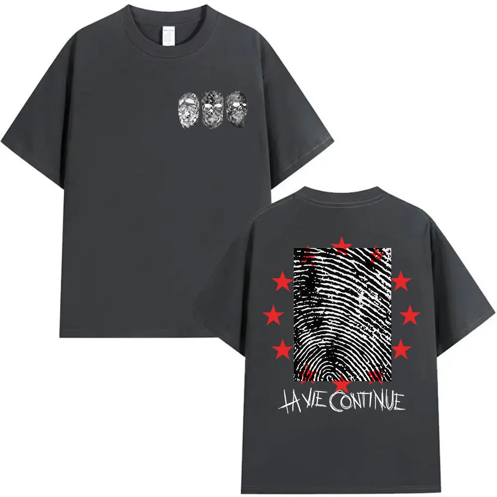Rapper La Vie Continue Maes Tour 2026 Graphic T-Shirt Men's Hip Hop Vintage Fashion Cotton Short Sleeve T-shirts Pop Streetwear
