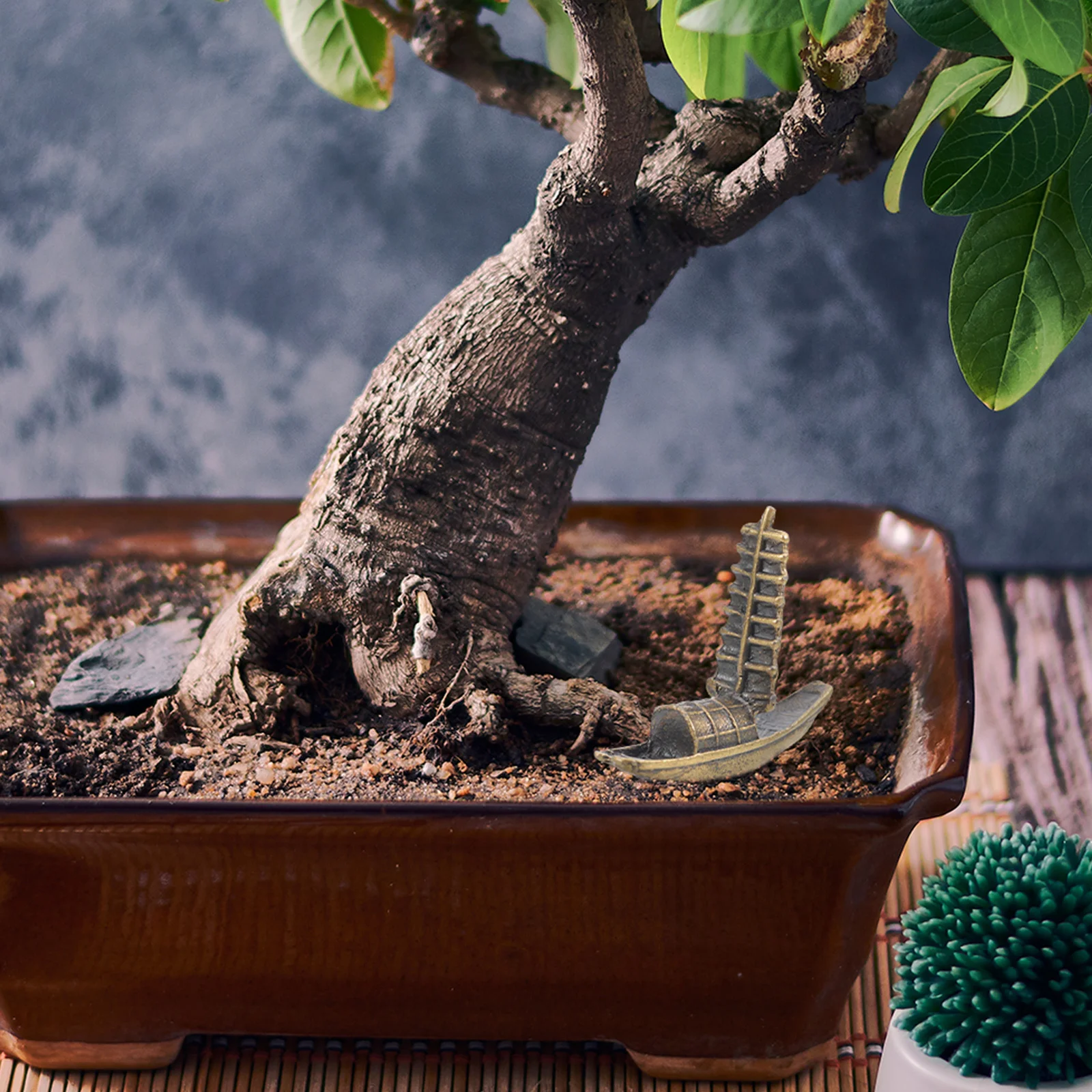 

Miniature Boat Ornament Vintage Brass Sailboat For Sand Table Bonsai Landscape Decor Mini Boat Coastal Home Decoration