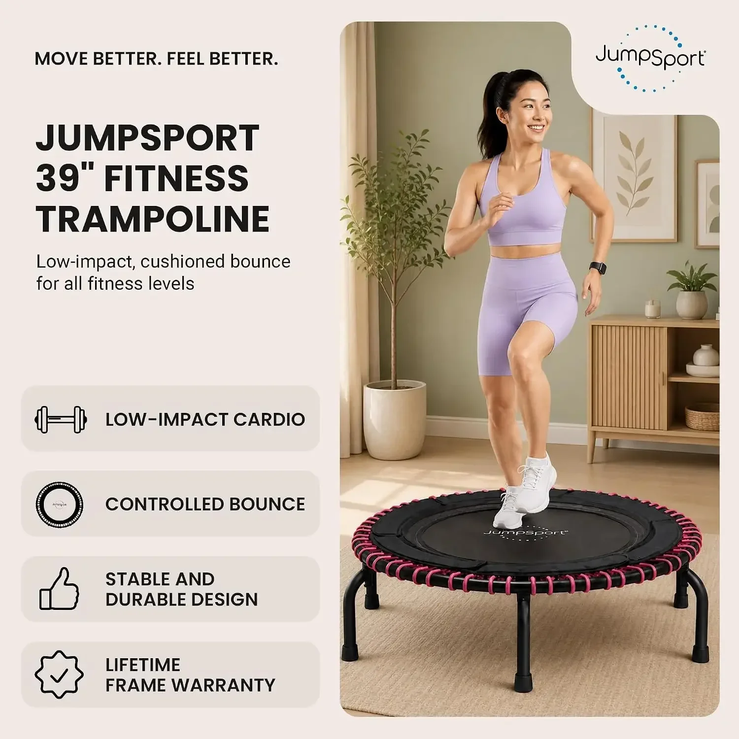 Workout Rebounder for Adults, Mini Fitness Trampoline, Customized