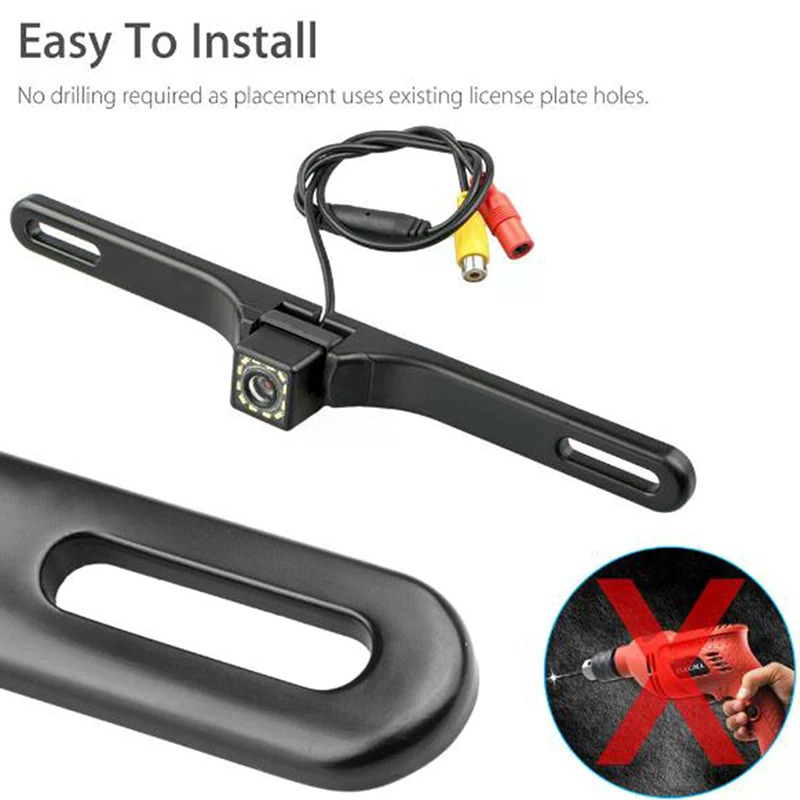  Waterproof 170° HD Car RearView Reverse Backup Camera License Plate Night Vision 