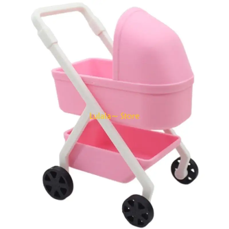 Y4QA Miniature Stroller Model Figure For 1/12 Doll House Display Interactive Educational Toy Realistic Nursery Scene Decors