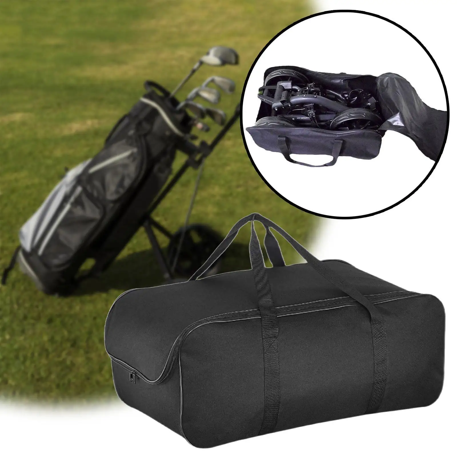 

Golf Push Cart Bag Travel with Straps Large Capacity Dustproof Waterproof Sturdy Nylon Outdoor Carrier Carts Replacement Bag