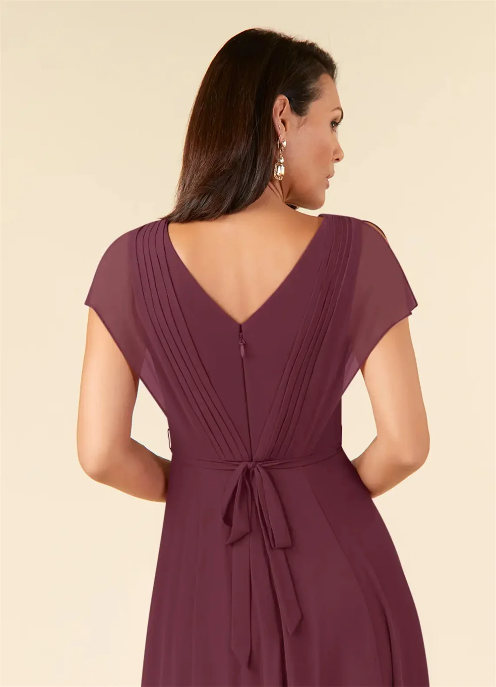 Vestidos para madre de novia boda 2025 cuello en V manga corta una línea vestido para madre apliques plisado vestido Formal para madre de la novia