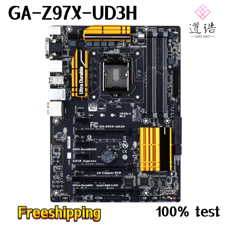 

For GA-Z97X-UD3H Motherboard 32GB M.2 USB3.0 USB2.0 SATA III LGA 1150 DDR3 ATX Z97 Mainboard 100% Tested Fully Work