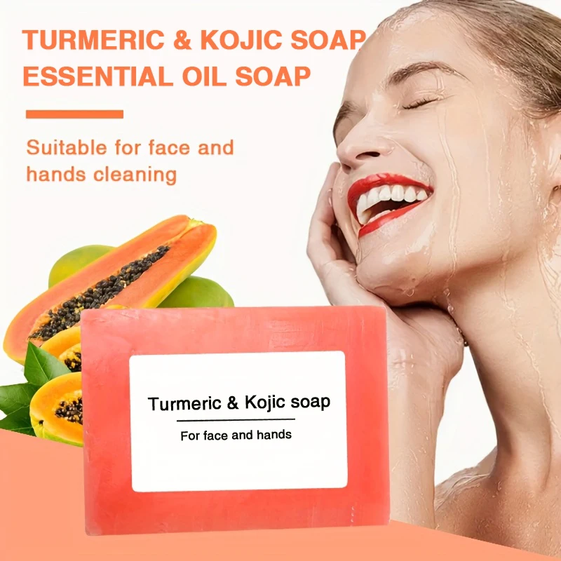 

Handmade Turmeric Acetate Essential Oil Soap for Deep Cleaning Rich Foam Lather Skin Care Bar Unisex Ideal Gift