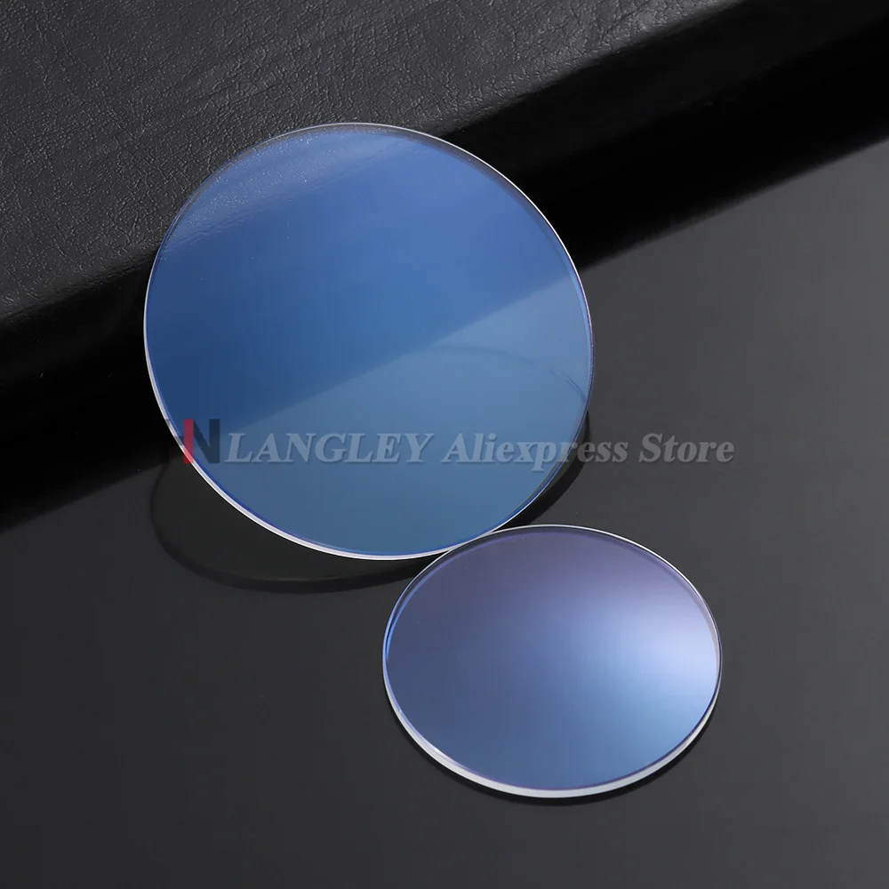 Watch Glass Double Dome AR Blue 1.5/2.0/2.5mm Thick Diameters 28mm-38.5mm Transparent Crystal for Watchmaker Accessories 1PCS