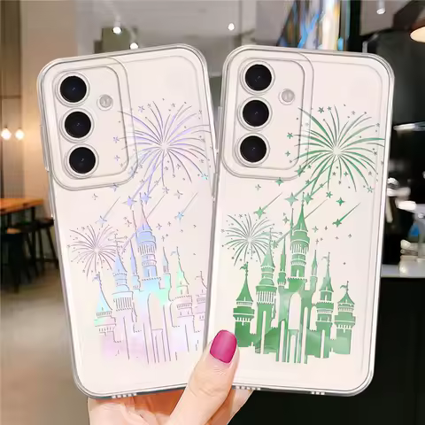 Disney Fireworks Castle Case for Samsung Galaxy S25 S24 S23 Ultra S20 S21 S22 FE Note 20 Ultra S23FE Soft Phone Cover