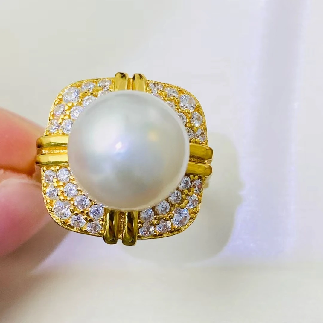 

Регулируемое кольцо из стерлингового серебра S925, настройки, фурнитура, крепления, аксессуары, детали, фитинги для жемчуга 11-12 мм, 5 шт./лот